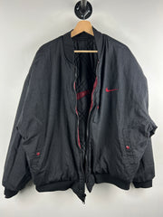 Vintage 90s Nike Swoosh Black & Red Reversible Bomber Jacket