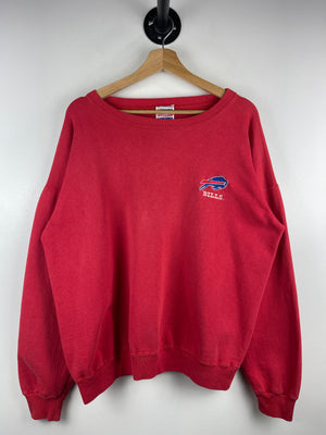 Vintage 90s NFL Trench Buffalo Bills Embroidered Red Crewneck
