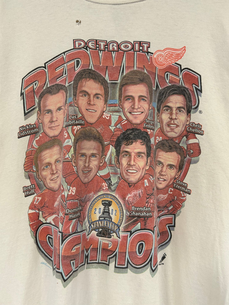 Vintage 2002 Detroit Red Wings Champions White Tee
