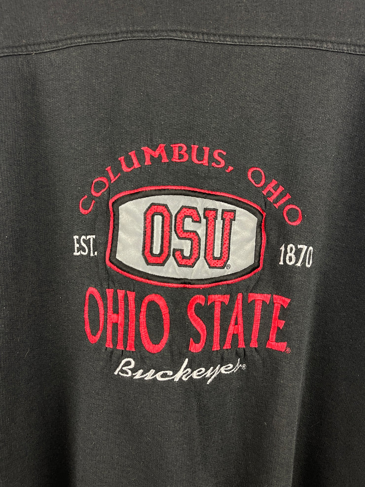 Vintage 90s Ohio State Buckeyes Embroidered Black Crewneck