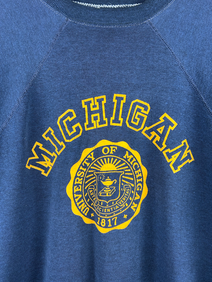 Vintage 70s Velva Sheen University Of Michigan True Vintage Navy Crewneck