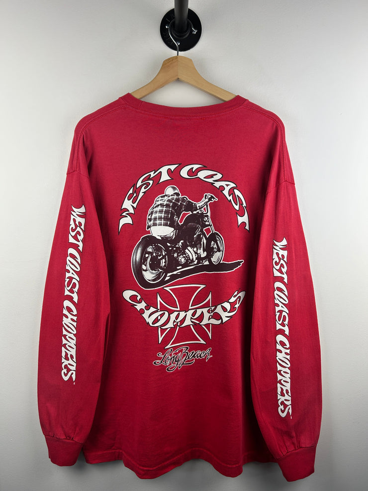 Vintage West Coast Choppers Long Beach Red Long Sleeve