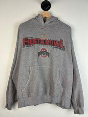 Vintage Y2K Nike Ohio State Middle Swoosh Thrashed Grey Hoodie