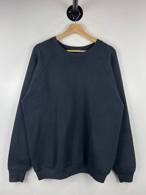 Vintage 90s Fruit Of The Loom Blank Faded Black Crewneck