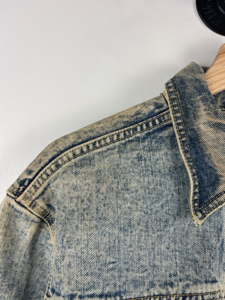 Vintage 90s Lee 1 Pocket Blue Denim Trucker Jacket