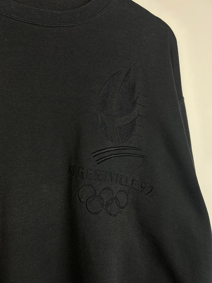 Vintage 1992 Albertville Olympics Black Crewneck