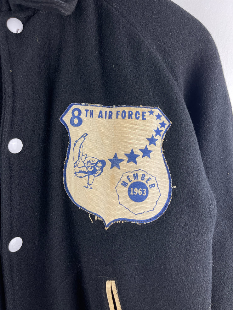 Vintage 60s Empire Sporting Goods 1963 Ramey Judo Team Black Wool Varsity Jacket