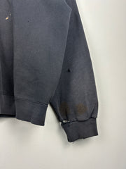 Vintage 90s Nike Spellout Swoosh Thrashed Black Crewneck