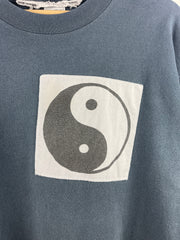 Vintage 90s Stedman Ying Yang Embroidered Black Tee