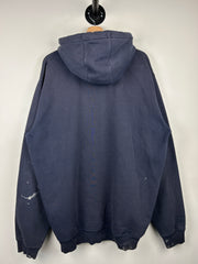 Vintage Carhartt Embroidered Paint Splattered Navy Hoodie