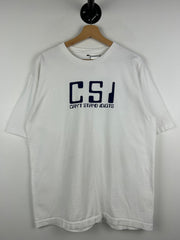 Vintage CSI Cant Stand Idiots White Tee