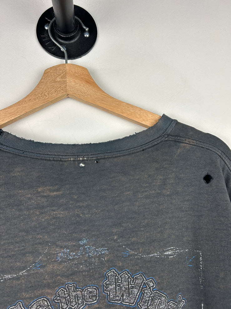 Vintage Wind River Ride The Winds Motorcycle Faded Black Tee