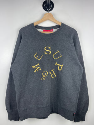 Supreme FW13 Circle Logo Heather Grey Crewneck