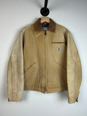 Vintage 90's Carhartt Faded Beige Detroit Cropped Jacket