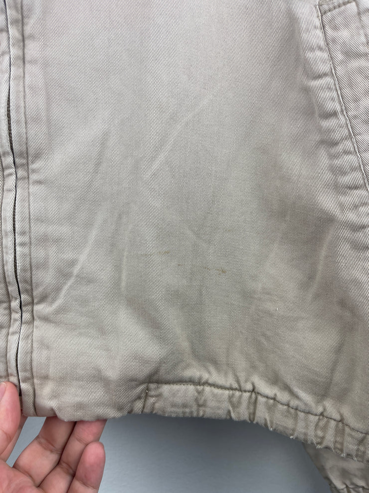 Vintage 90s Chaps Ralph Lauren Beige Cropped Harrington Jacket