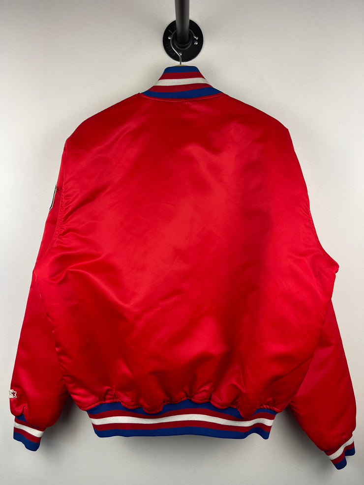 Vintage 90s NHL Starter Montreal Canadiens Red Satin Bomber Jacket