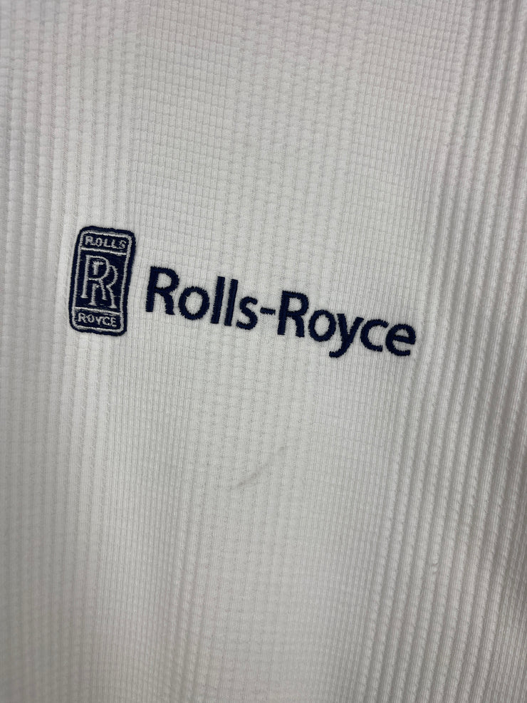 Vintage 90s Rolls Royce White Polo Shirt