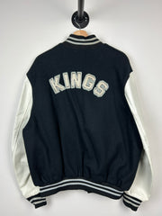 Vintage 80s NHL Shain Los Angeles Kings Black Leather Varsity Jacket