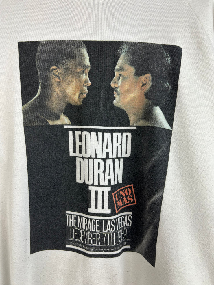 Vintage 1989 Lenard Vs. Duran Mirage White Crewneck