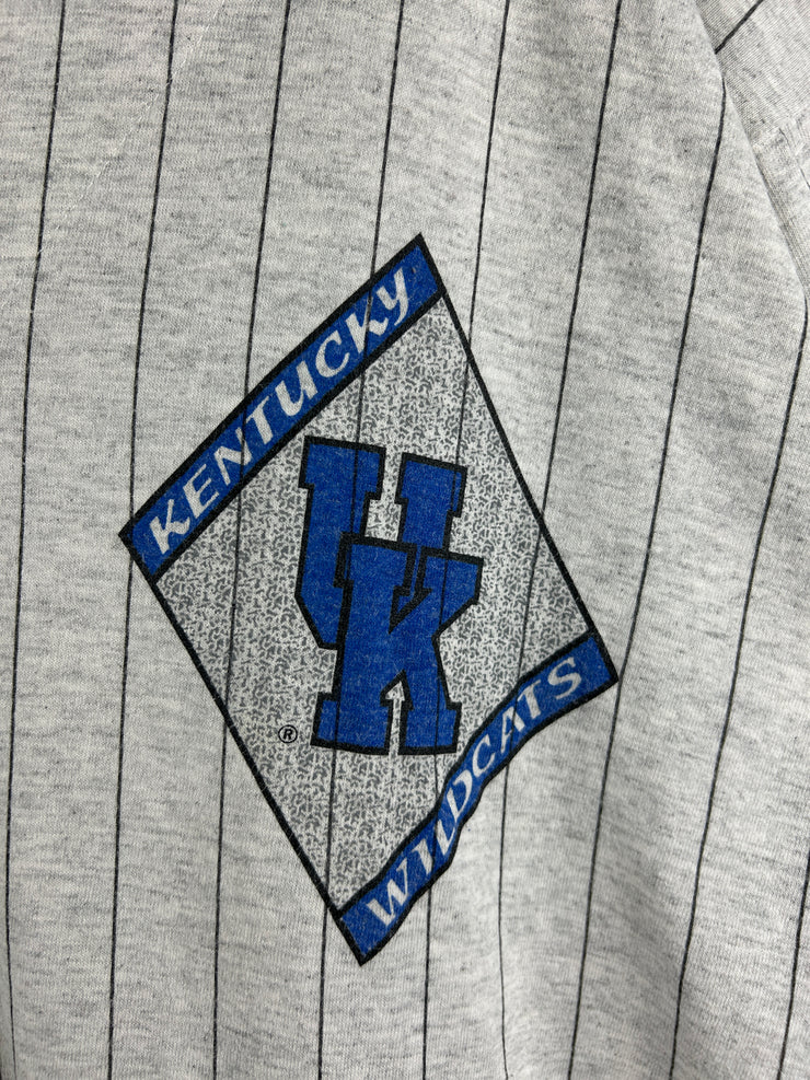 Vintage 90s Kentucky Wildcats Pin Stripe Grey Baseball Jersey