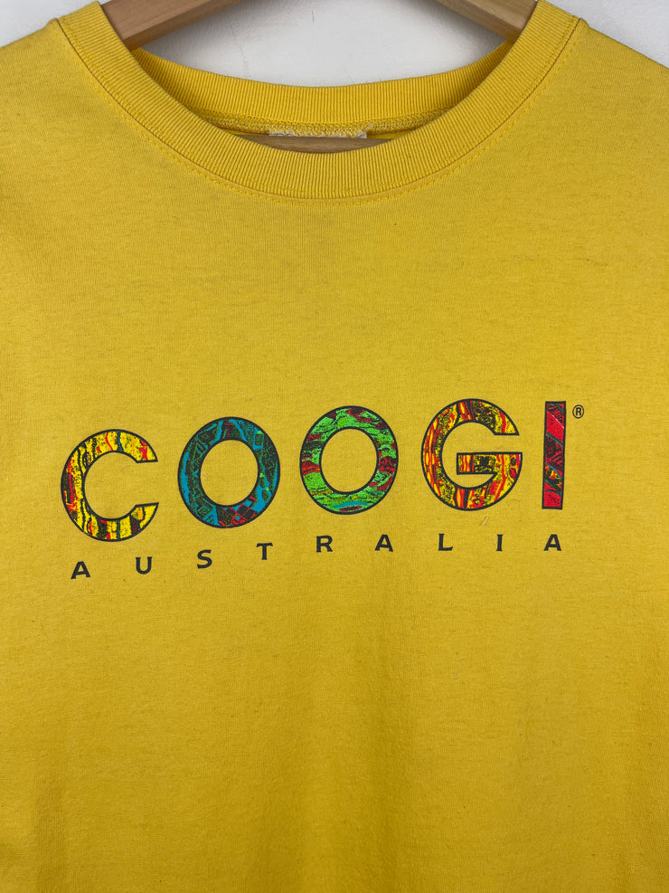 Vintage 90s Coogi Australia Spellout Yellow Tee