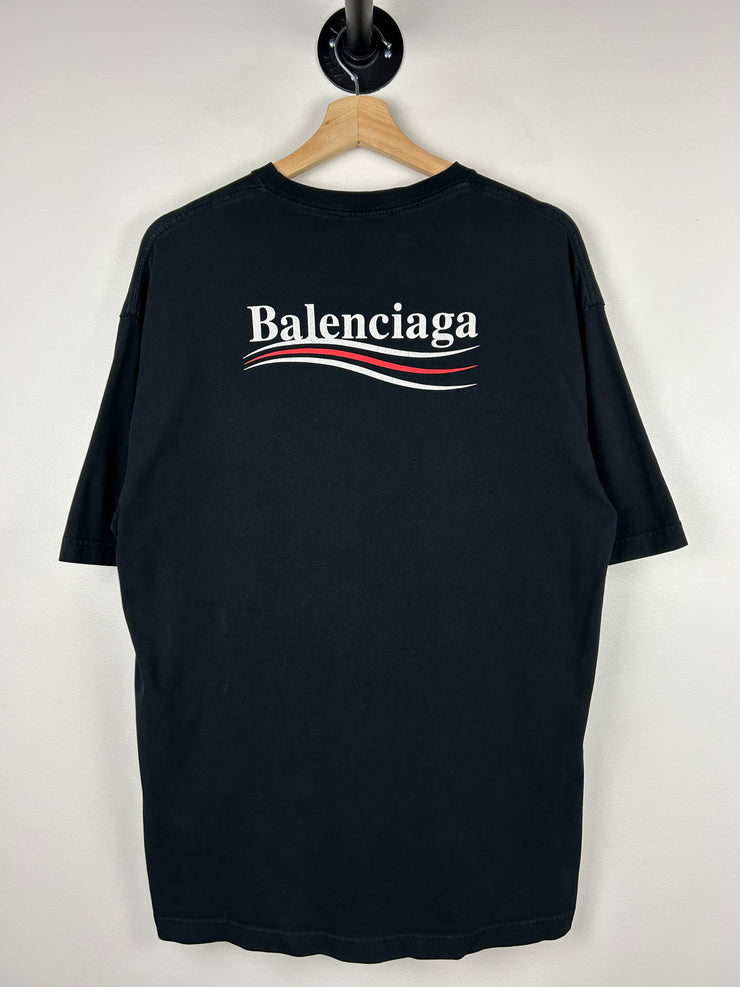 Balenciaga Campaign Logo Black Tee