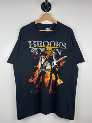 Vintage 90s Brooks & Dunn Electric Rodeo Lightning Black Tee
