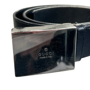 Gucci Plaque Black Leather Belt