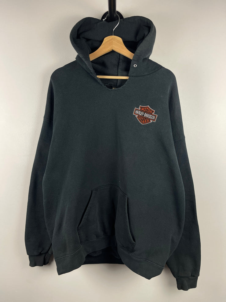 Vintage Lee Harley Davidson Embroidered Black Hoodie
