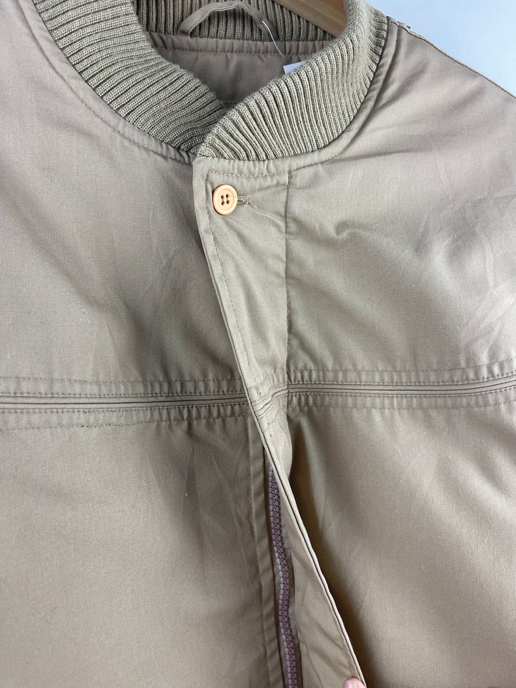 Vintage 90s Par Four Insulated Beige Bomber Jacket