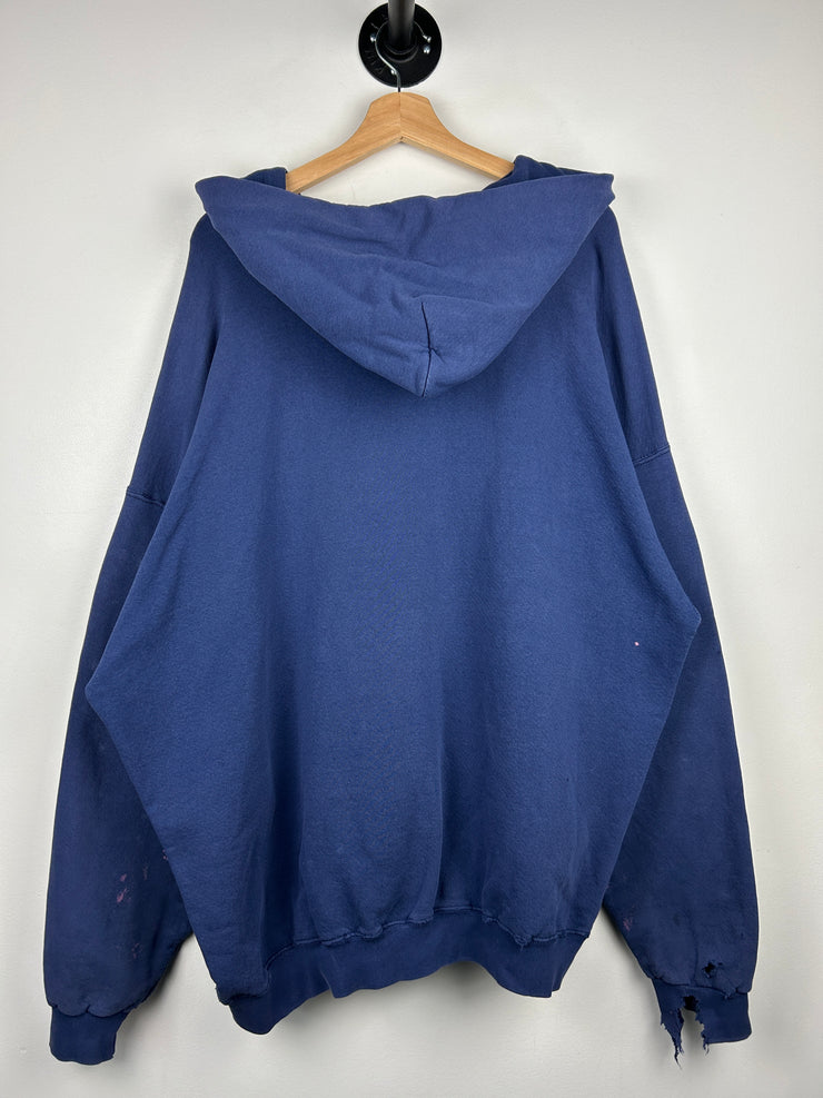 Vintage 90s Nike Swoosh Thrashed Navy Hoodie