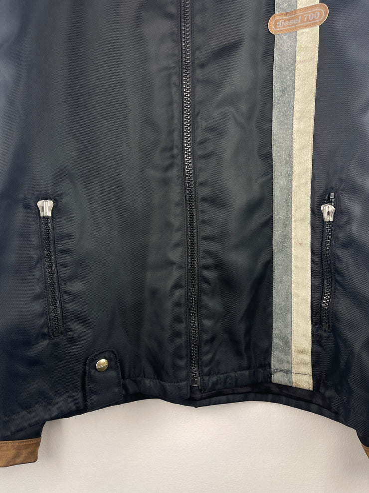 Vintage 90s Diesel 700 Biker Nylon Black Jacket