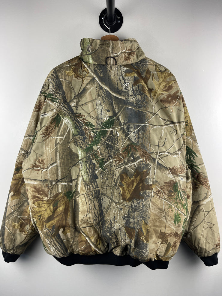 Vintage Remington Real Tree Camo & Olive Reversible Insulated Bomber Jacket