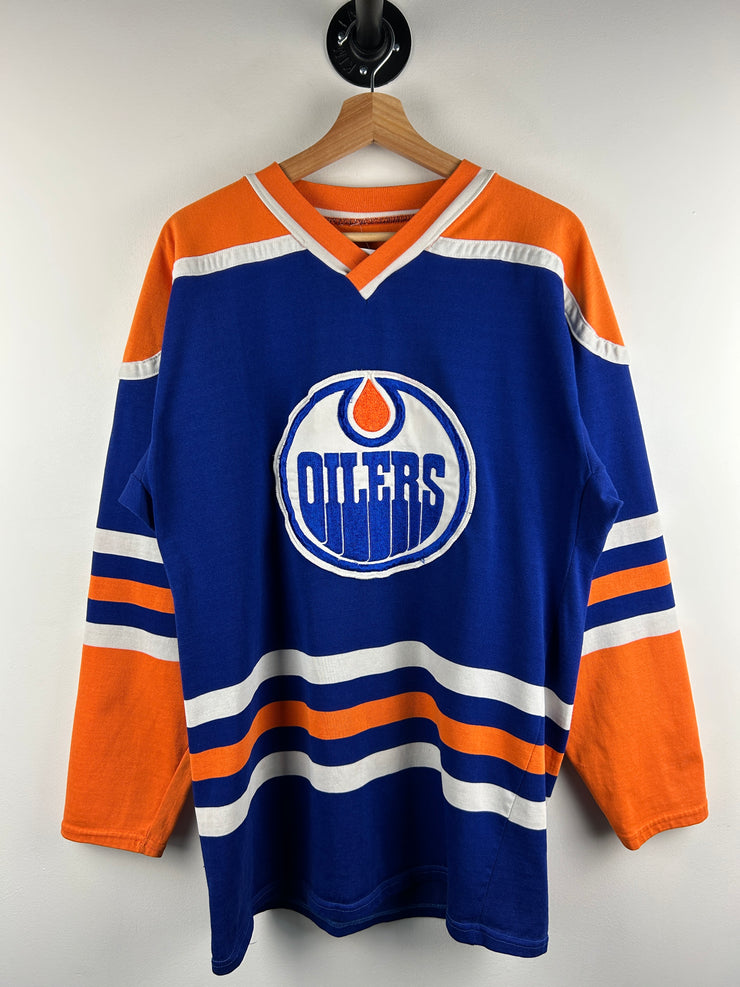 Vintage 70s NHL Edmonton Oilers Blue Hockey Jersey