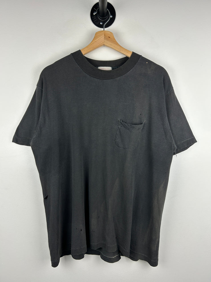 Vintage 70s Stanfields Barn Bash Police Black Pocket Tee