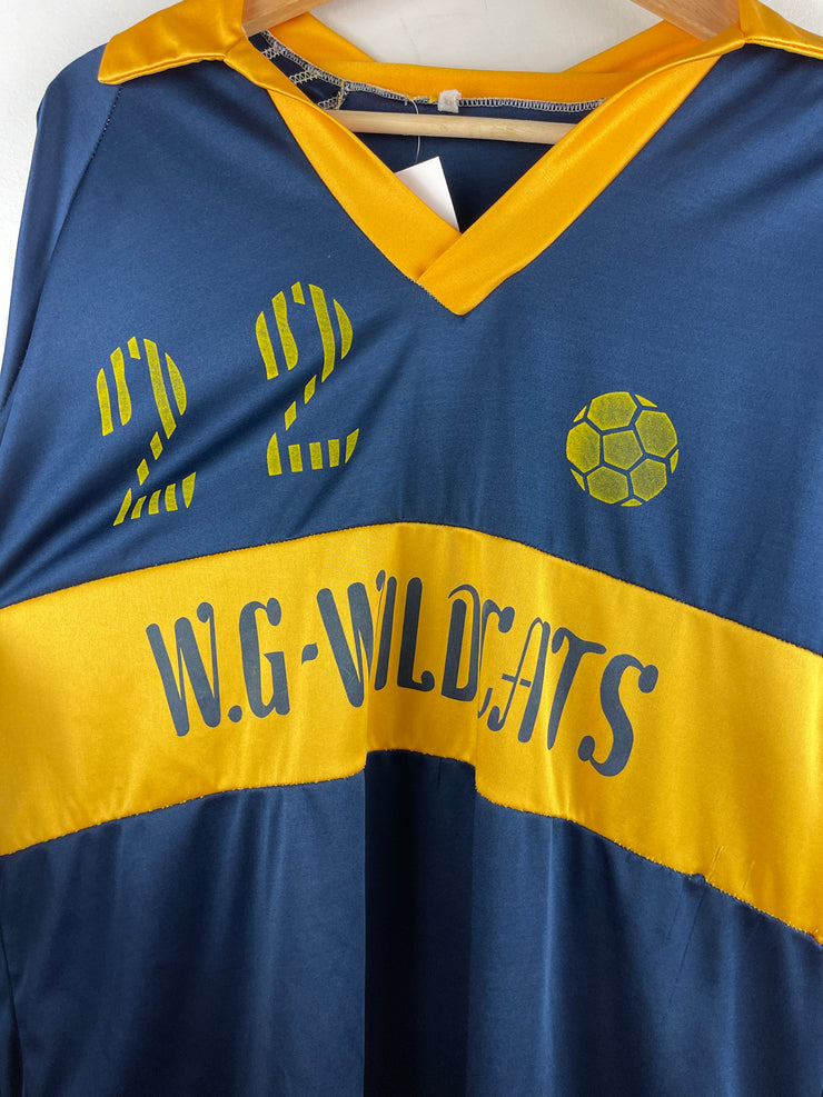 Vintage 90s West Genesse Wildcats Navy & Yellow Long Sleeve Soccer Jersey