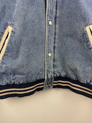 Vintage Route 66 Blue Denim Varsity Jacket