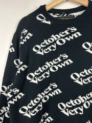OVO Octobers Very Owl Spellout Black Knit Sweater