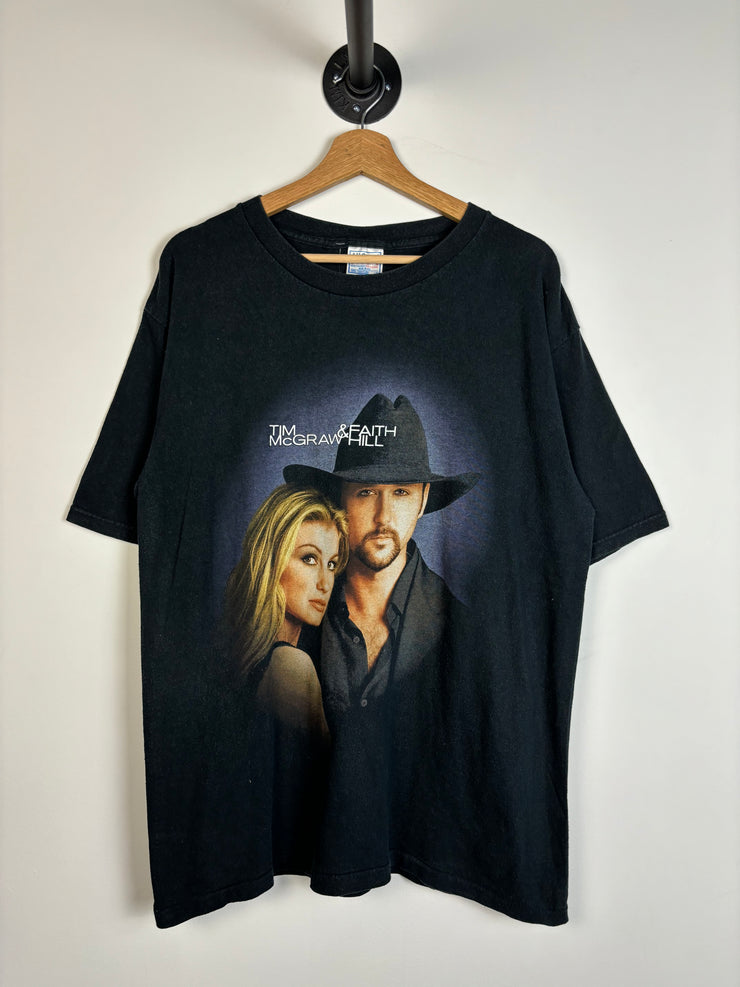 Vintage 2000 Tim McGraw & Faith Hill Soul 2 Soul Tour Black Tee