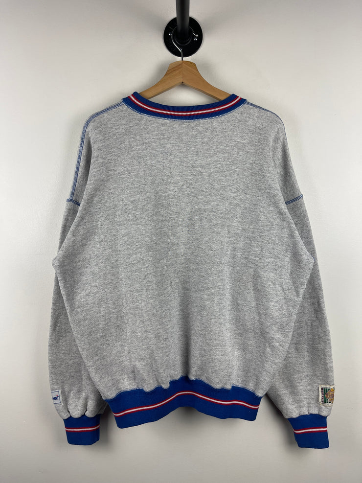 Vintage 90s NFL The Game Buffalo Bills Embroidered Grey Crewneck