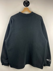 Vintage 90s Nike Spellout Swoosh Black Crewneck