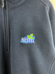 Vintage Nestea Navy Quarter Zip Fleece Sweater