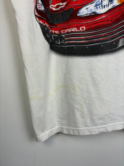 Vintage Nascar Dale Jr Budweiser Red Hot All Over Print White Tee