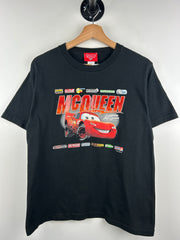 Vintage 2006 Disney Cars Lightning McQueen Movie Promo Black Tee
