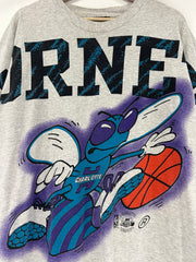 Vintage 90's Charlotte Hornets Grey Magic Johnson Tee