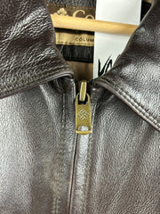 Vintage Columbia Brown Leather Straight Cut Jacket