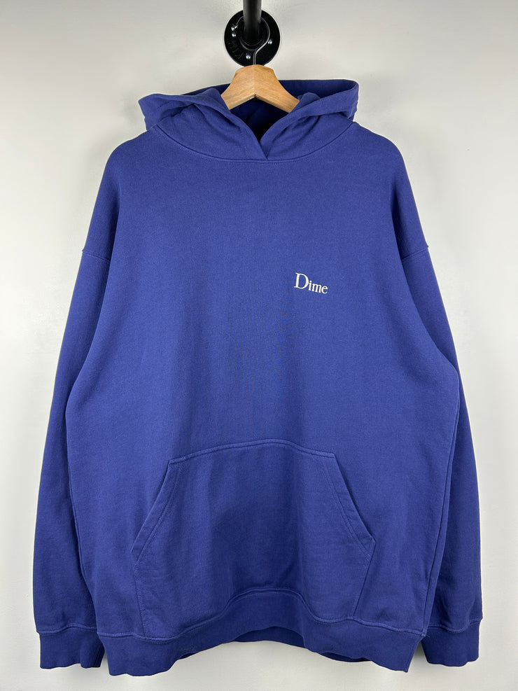 Dime Embroidered Spellout Navy Hoodie