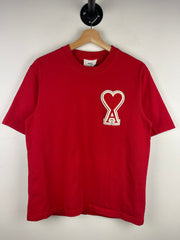 Ami Paris Chenille Heart Red Tee