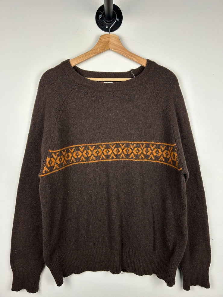 Vintage Levis Pattern Brown Knit Sweater