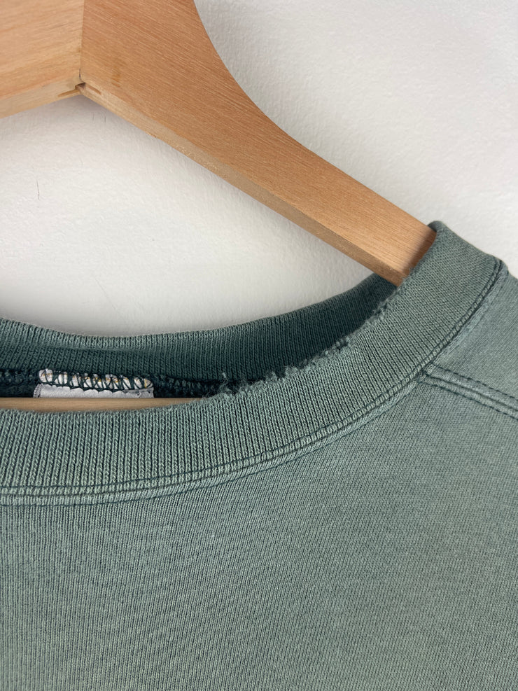 Vintage 90s Nike Mini Swoosh Tonal Green Crewneck